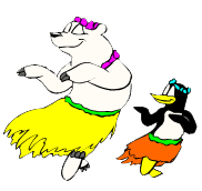 Tropical Bear And Penguin